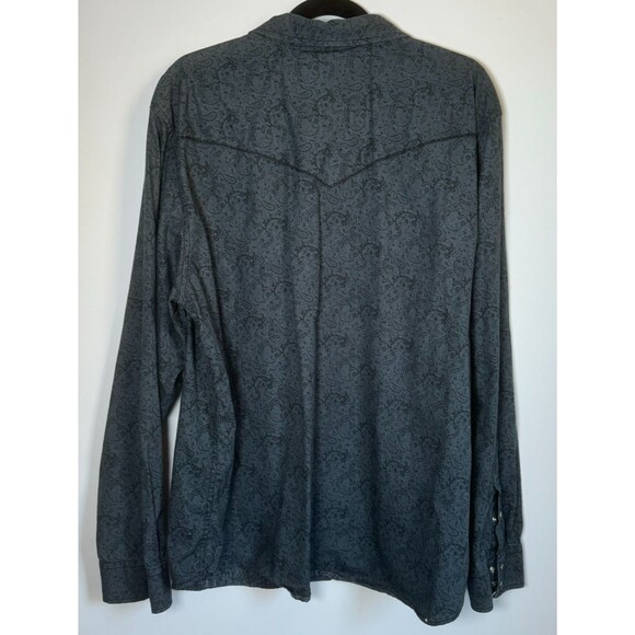 Cody James Shirt Mens 2XL Gray Paisley Western Snap Long Sleeve Cowboy Rodeo - Picture 3 of 15